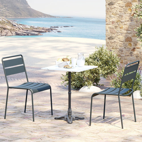 Kare Design Eettafel Bistrot vierkant 60x60cm wit marmer - vtwonen shop