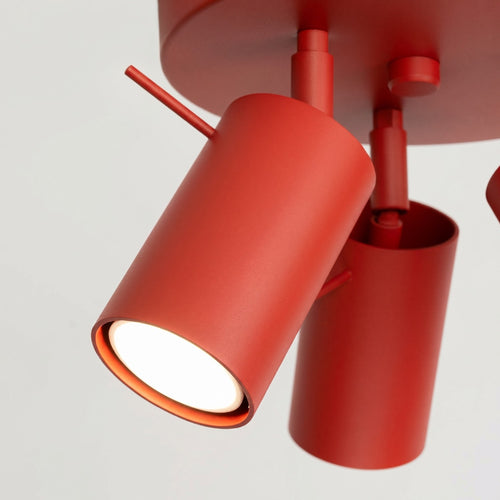 Sollux Lighting Plafondlamp RING 3P rood - 25,7x25,7x14,5cm