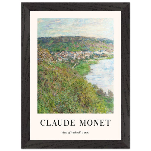 Artfulprints Poster met Lijst Claude Monet - View of Vétheuil   - A4 21x29.7 cm - Groen