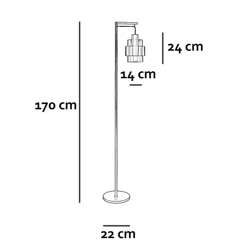 Freelight vloerlamp Chiasso - 1 lichts - 28  x 170   cm - zwart - vtwonen shop