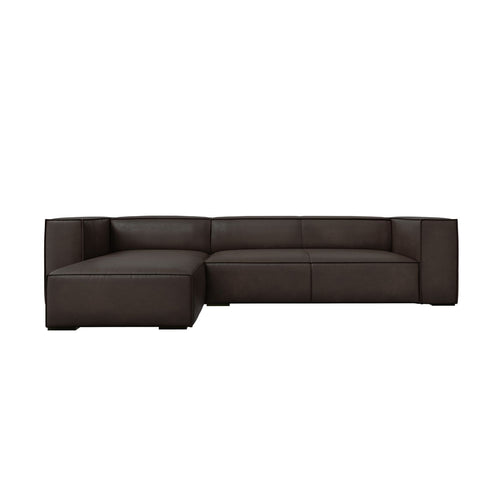 Cosmopolitan Design - Linker hoekbank Turin 5-zits, echt leer grafiet - 173x290x68cm