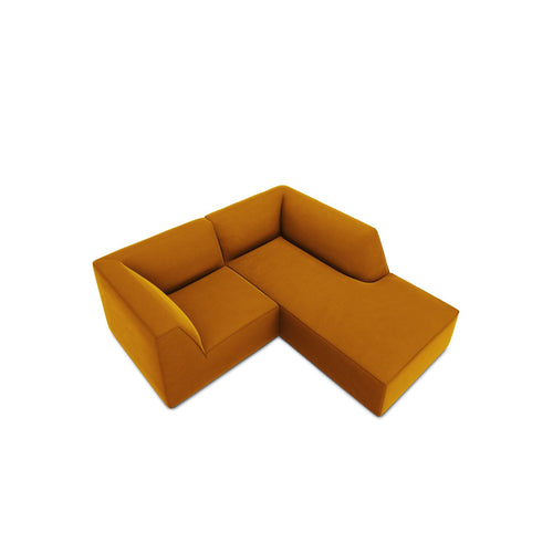 Cosmopolitan Design - Modulaire hoekbank rechts Siena 3-zits, flueel geel - 180x186x69cm