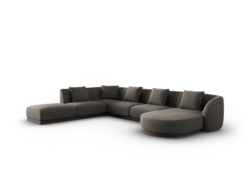 Cosmopolitan Design Panoramische hoekbank links Tulum 6-zits, chenille, grijs - 255x330x70cm
