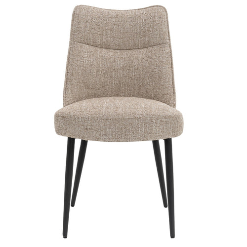 DÉJA Living Eetkamerstoel Meau - Beige/Zwart - Zithoogte 47cm - Set van 2 - vtwonen shop