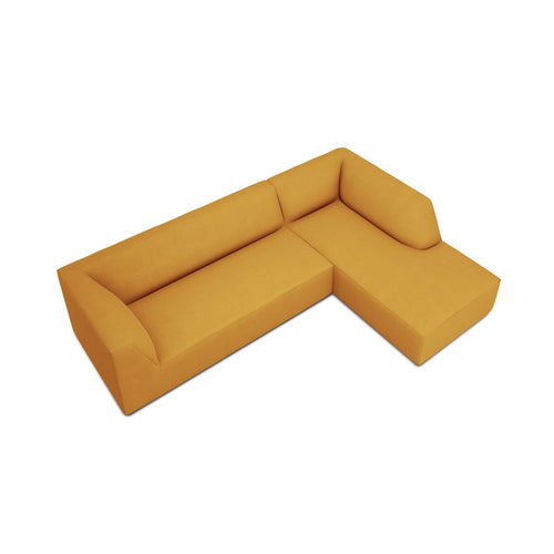 Cosmopolitan Design - Modulaire hoekbank rechts Siena 4-zits, structurele stof geel - 180x273x69cm
