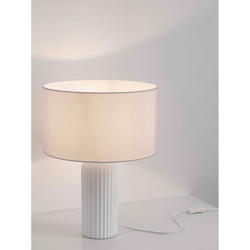 Nova Luce AMMOS Tafellamp met ronde kap, wit, E27, 1x12W