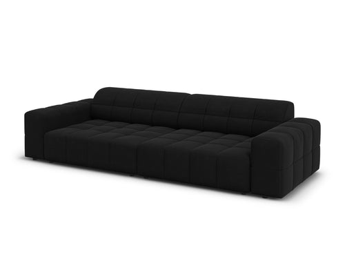 Cosmopolitan Design Bank Chicago 4-zits, flueel zwart - 102x252x78cm