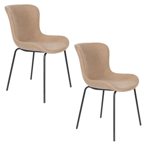 Housecraft Living Junzo Rib Eetkamerstoelen Taupe - Set van 2 - vtwonen shop