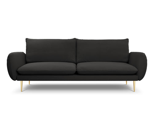 Cosmopolitan Design Bank Vienna 4-zits, boucle, zwart - 92x230x95cm