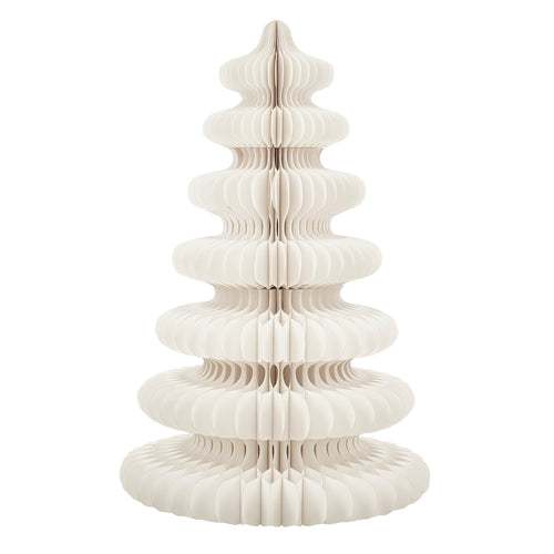 Mica Decorations Papieren Kerstboom - Opvouwbare Kunstkerstboom - H152 x Ø104 cm - Kerst Decoratie - Wit - vtwonen shop