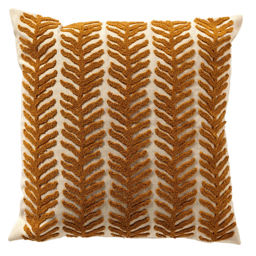 ALTLAS - kussenhoes 45x45 cm - getuft bladpatroon - Buckhorn Brown - bruin, beige