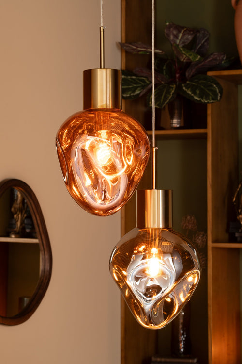 J-Line hanglamp Goud - metaal/glas - koper