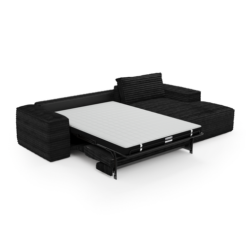 Sia Home - Rechte hoekbanken JOAN - Corduroy - Donker antraciet - 302cm - vtwonen shop