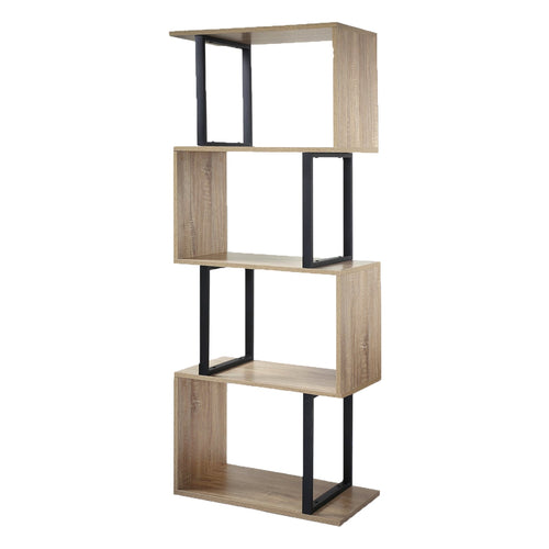 Calicosy - Boekenkast met 4 Niveaus en Houten Decor - 30x60x147,5 cm