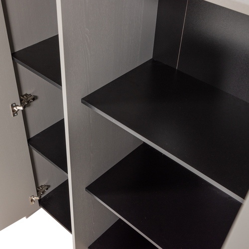 WOOOD 2-deurs kast Brock - Essen Fineer - Warmgrijs - 140x102x44
