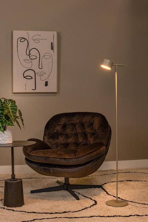 Lucide vloerlamp GIAN - Geïntegreerde LED - Taupe - vtwonen shop