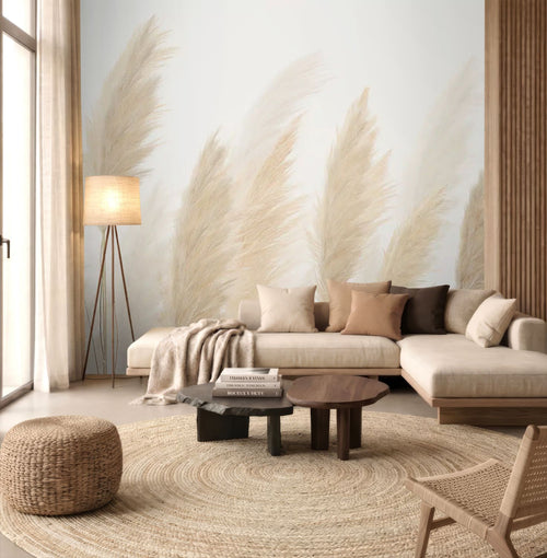Sanders & Sanders fotobehang bladeren beige - 375 x 270 cm - 601438