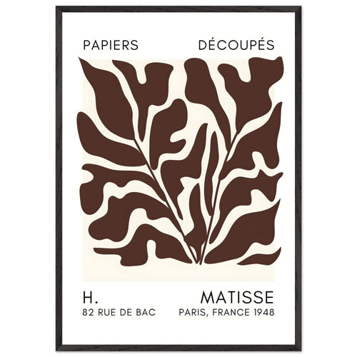 Artfulprints Poster met Lijst Matisse – Seabed shapes brown   - 70x100 cm - Bruin
