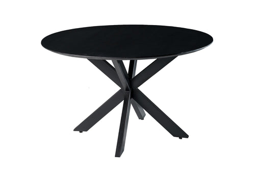 Livingfurn eetkamertafel Oslo - Acasia Hout - 120 cm - zwart