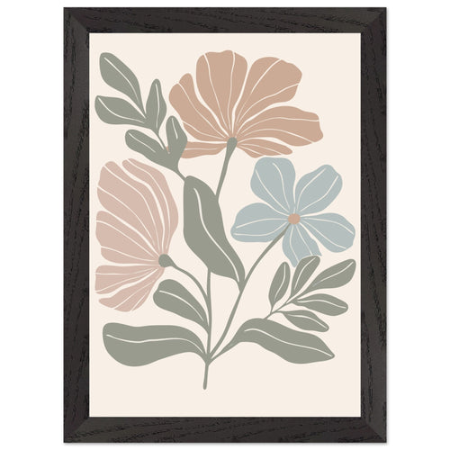 Artfulprints Poster met Lijst Boho – Pastel bloom   - A4 21x29.7 cm - Meerkleurig
