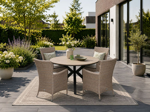 Garden Impressions Costa tuinstoelen set van 4 wicker met kussen