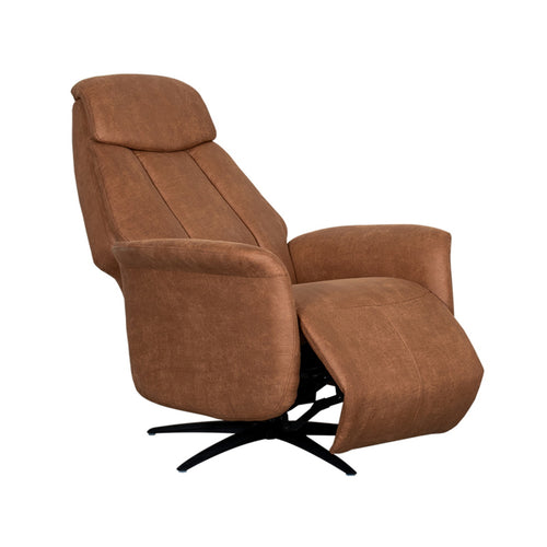 LABEL51 Fauteuil Oslo Elektrisch - Cognac Stof - Draaibaar - vtwonen shop