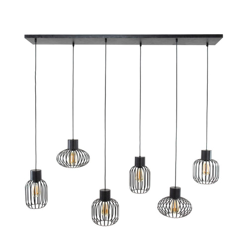 Giga Meubel Hanglamp Mix - Zwart Metaal - 6-Lichts - 150x145x28cm - vtwonen shop