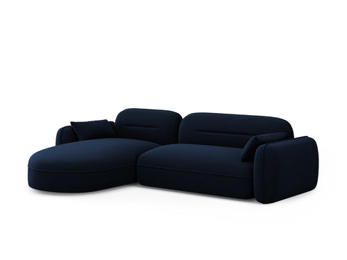 Cosmopolitan Design Modulaire hoekbank links Sydney 4-zits, flueel, koningsblauw - 165x275x70cm