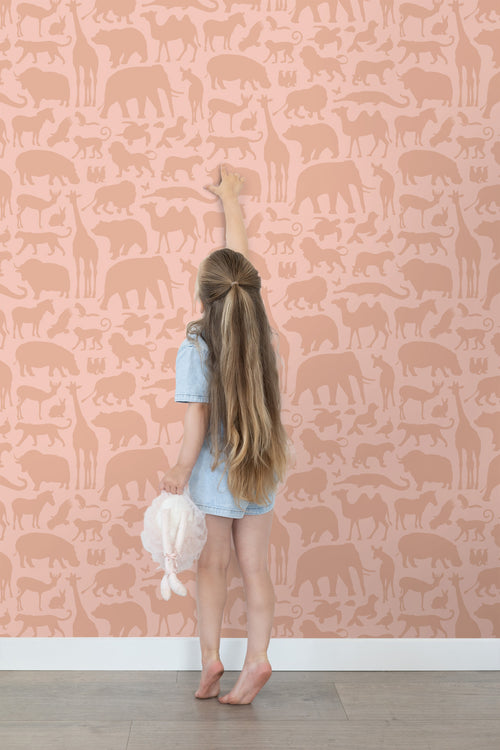 ESTAhome behang dieren terracotta roze - 53 cm x 10.05 m - 139789 - vtwonen shop
