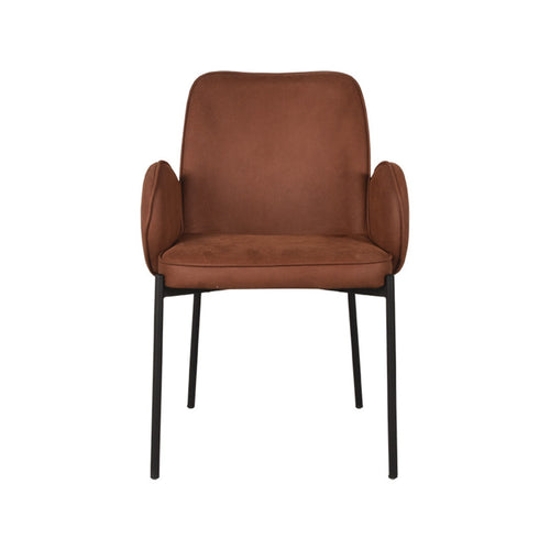 LABEL51 Eetkamerstoel Jari - Cognac - Zithoogte 49cm - Set van 2