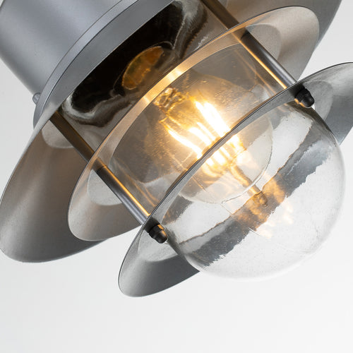 Elstead Copenhagen Buiten Dome Wandlamp Zilver, IP44