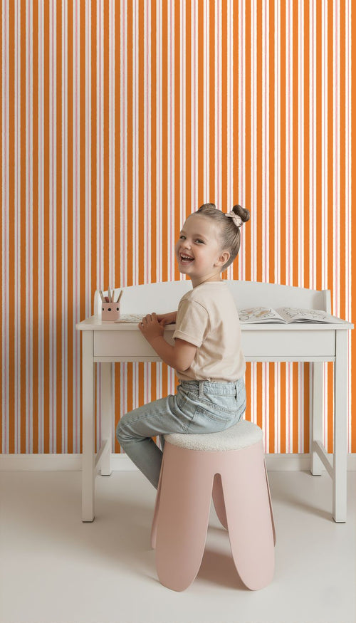ESTAhome behang strepen oranje en rood - 50 x 900 cm - 131957