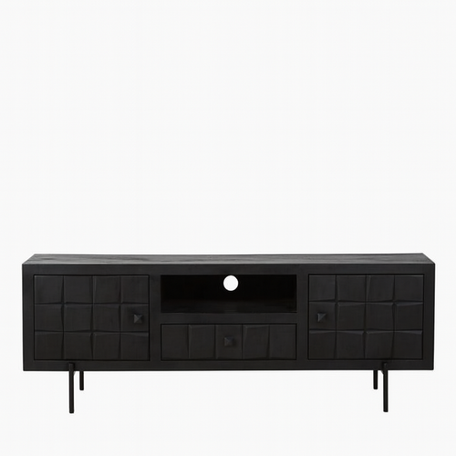 StarFurn Tv-Meubel Brandy - Zwart Mangohout - 180x40x55cm