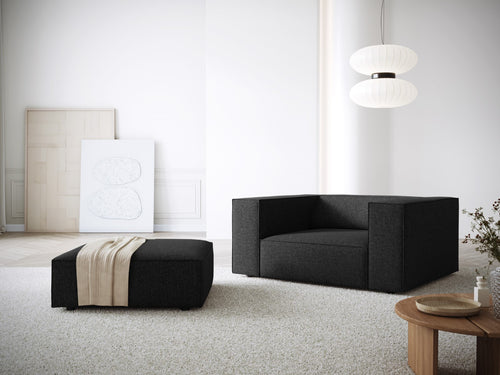 Cosmopolitan Design Fauteuil Arendal chenille, zwart - 102x124x70cm