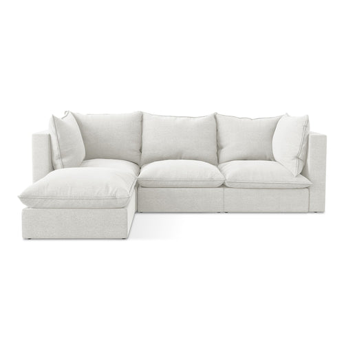 LaMiaSofa hoekbank links Ravenna - bouclé - wit - 255x165x77