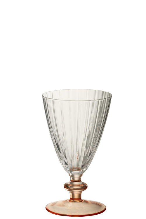 J-Line glas Gestreept - glas - transparant/zalmroze - vtwonen shop