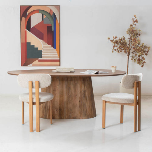 Giga Meubel Eettafel Salvador - Naturel Hout - 200x110x76cm