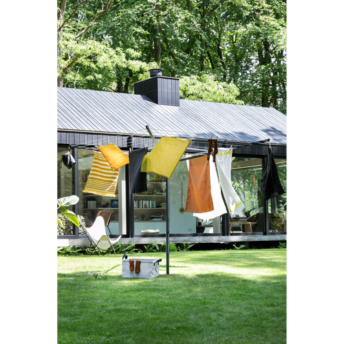 Brabantia Droogmolen Lift-O-Matic, 50 meter met metalen grondanker, doorsnede 45 mm - Anthracite