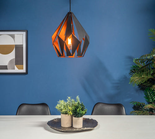 EGLO hanglamp Carlton 1 - e27 - ø 31 cm - zwart/koper