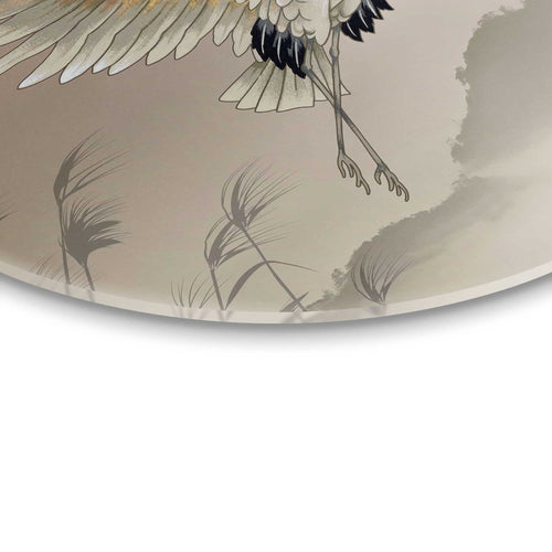 Reinders glasschilderij Kraanvogels in pastel - Ø 70cm