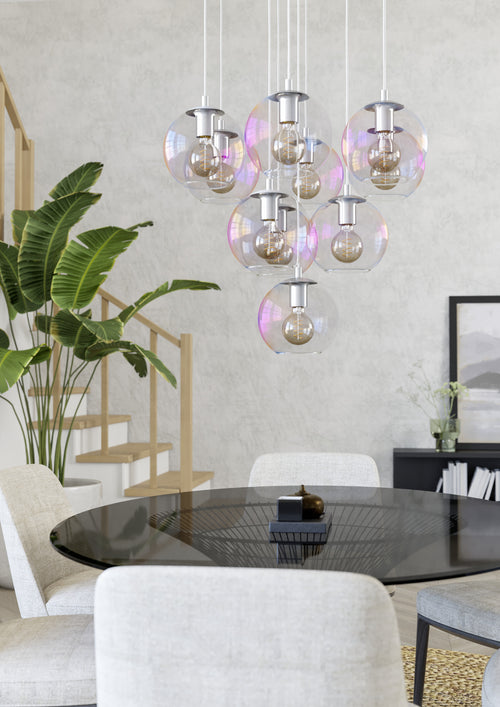 EGLO hanglamp Ariscani 2 - ø 65,5 cm - gekleurd glas - chroom