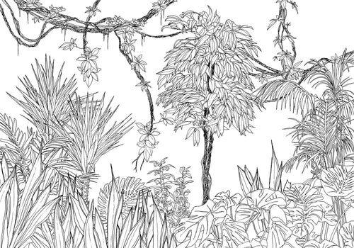 Sanders & Sanders fotobehang jungle-motief zwart wit - 400 x 280 cm - 612453 - vtwonen shop