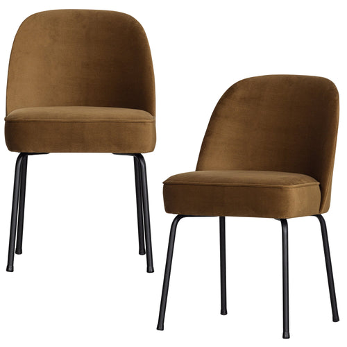 BePureHome eetkamerstoelen Vogue- Fluweel - Honinggeel - Set van 2 - vtwonen shop