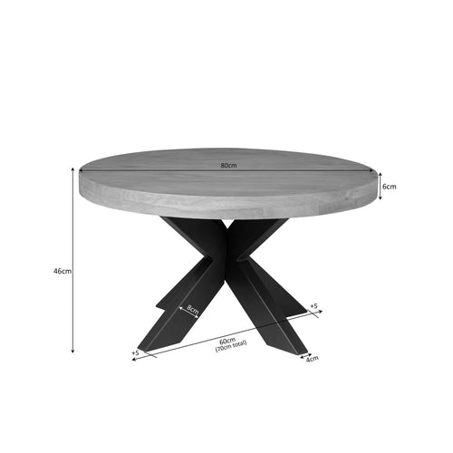 Starfurn Salontafel Dakota - Rond Naturel Hout - Ø80x40cm