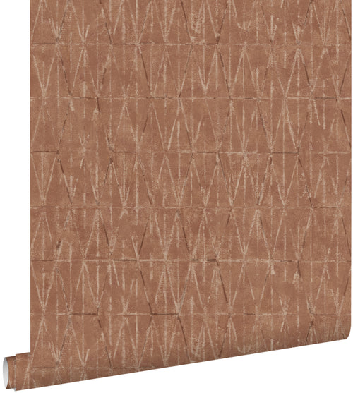 ESTAhome behang grafische lijnen terracotta - 50 x 900 cm - 131418 - vtwonen shop