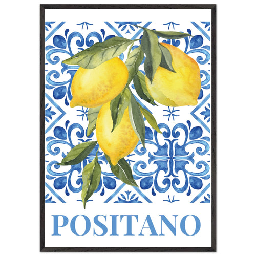 Artfulprints Poster met Lijst Fruits - Lemon tree in Positano   - 70x100 cm - Meerkleurig