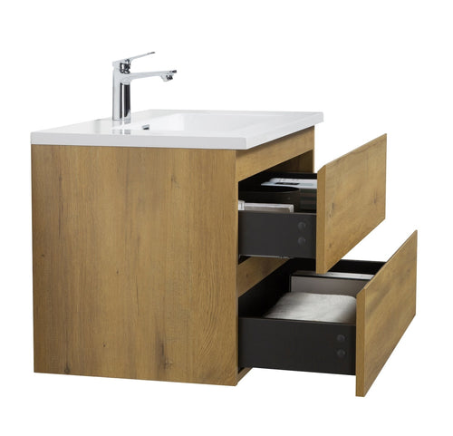 Badplaats Badkamermeubel Set Angela 80 cm – Eiken – Badmeubel met Wastafel
