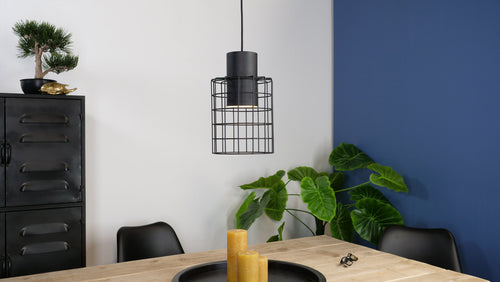 EGLO hanglamp Milligan - e27 - industrieel - ø 20 cm - zwart/wit - vtwonen shop