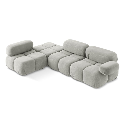LaMiaSofa hoekbank links Sanremo - chenille stof - lichtgrijs - 285x190x70