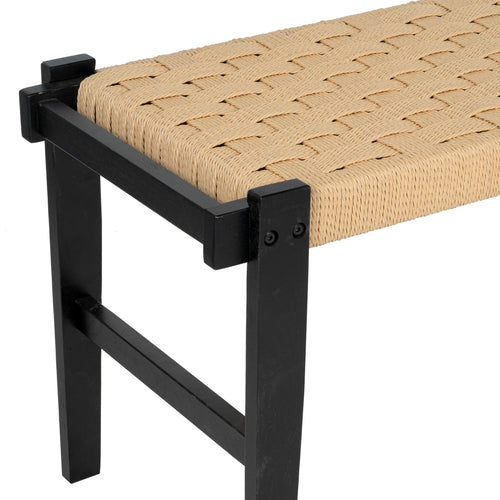 Furnhouse bankje Nobel - Zwart - Papiergaren - 38x110x47